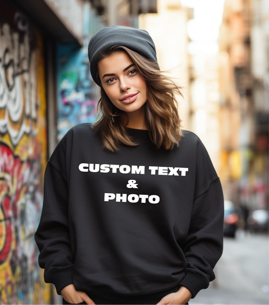 Custom Photo and Text Sweatshirt