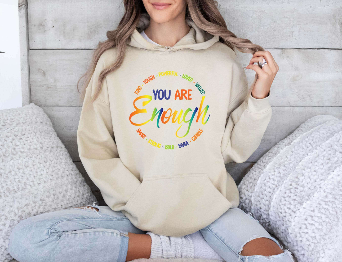 Motivational Unisex Hoodie , You Are Enough Hoodie