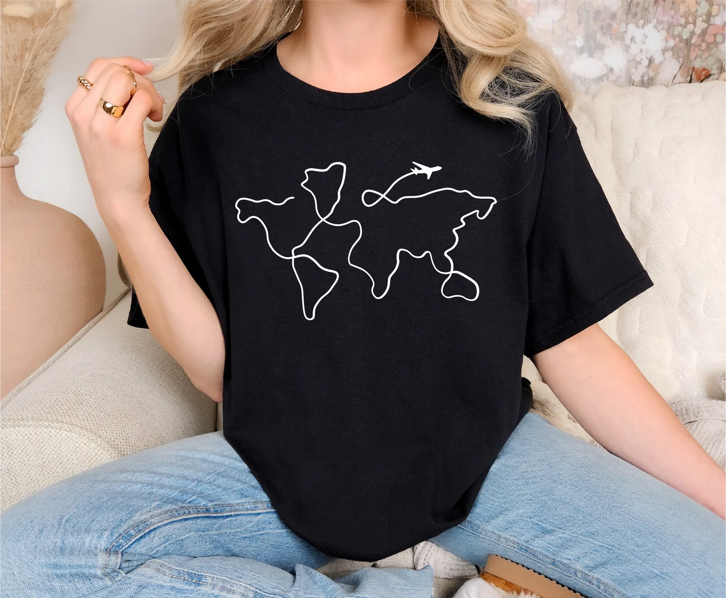 Traveler World Map Comfort Colors T-Shirt