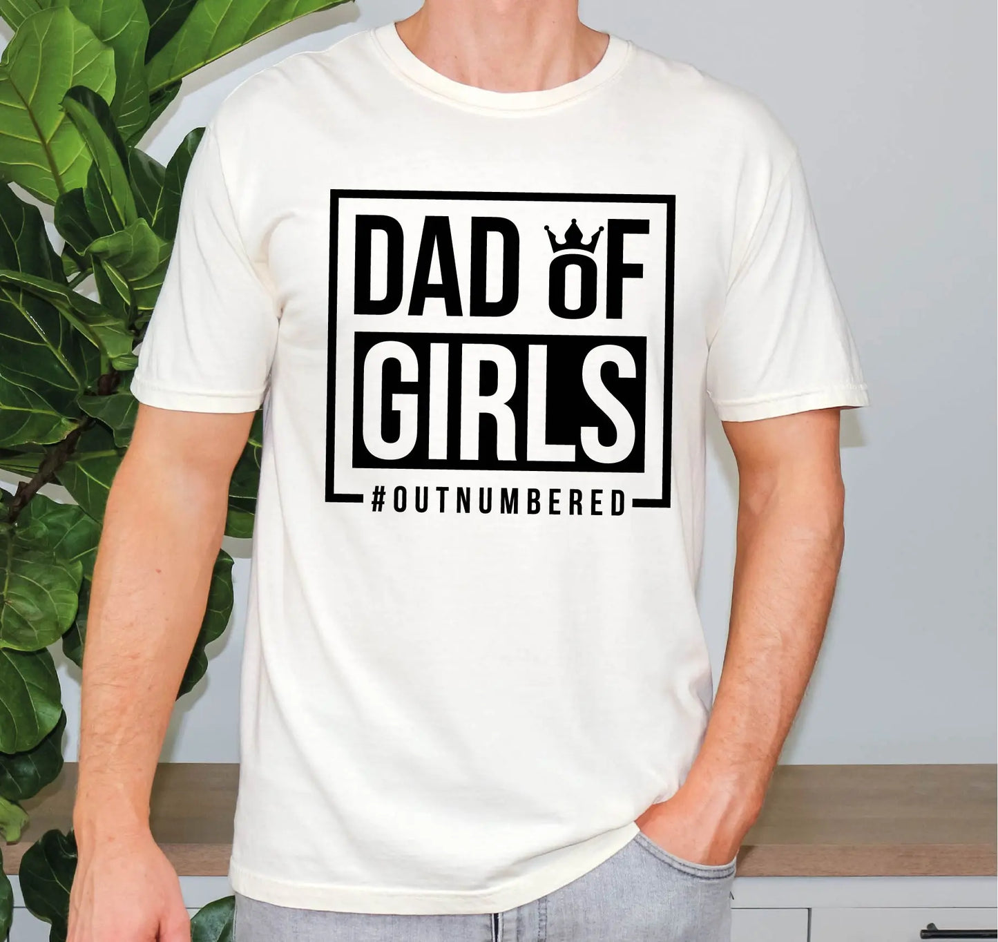 Outnumbered Dad Of Girls Comfort Colors T-Shirt