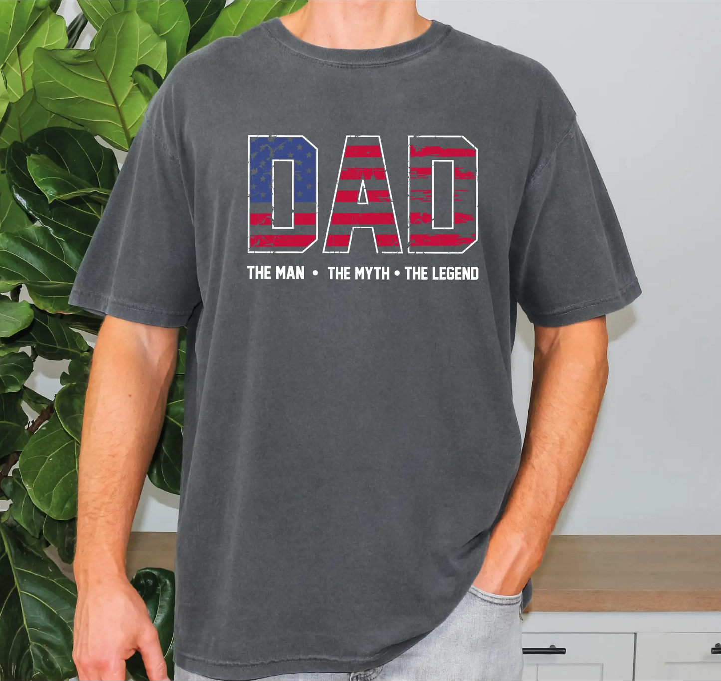 Dad American Flag Comfort Colors T-Shirt