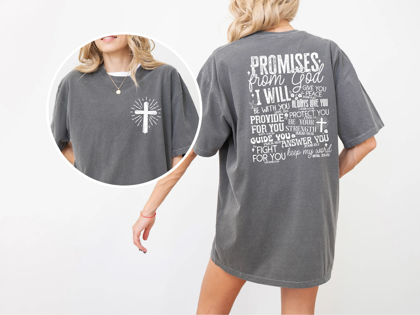 Bible Verses And Christian Cross Comfort Colors T-Shirt