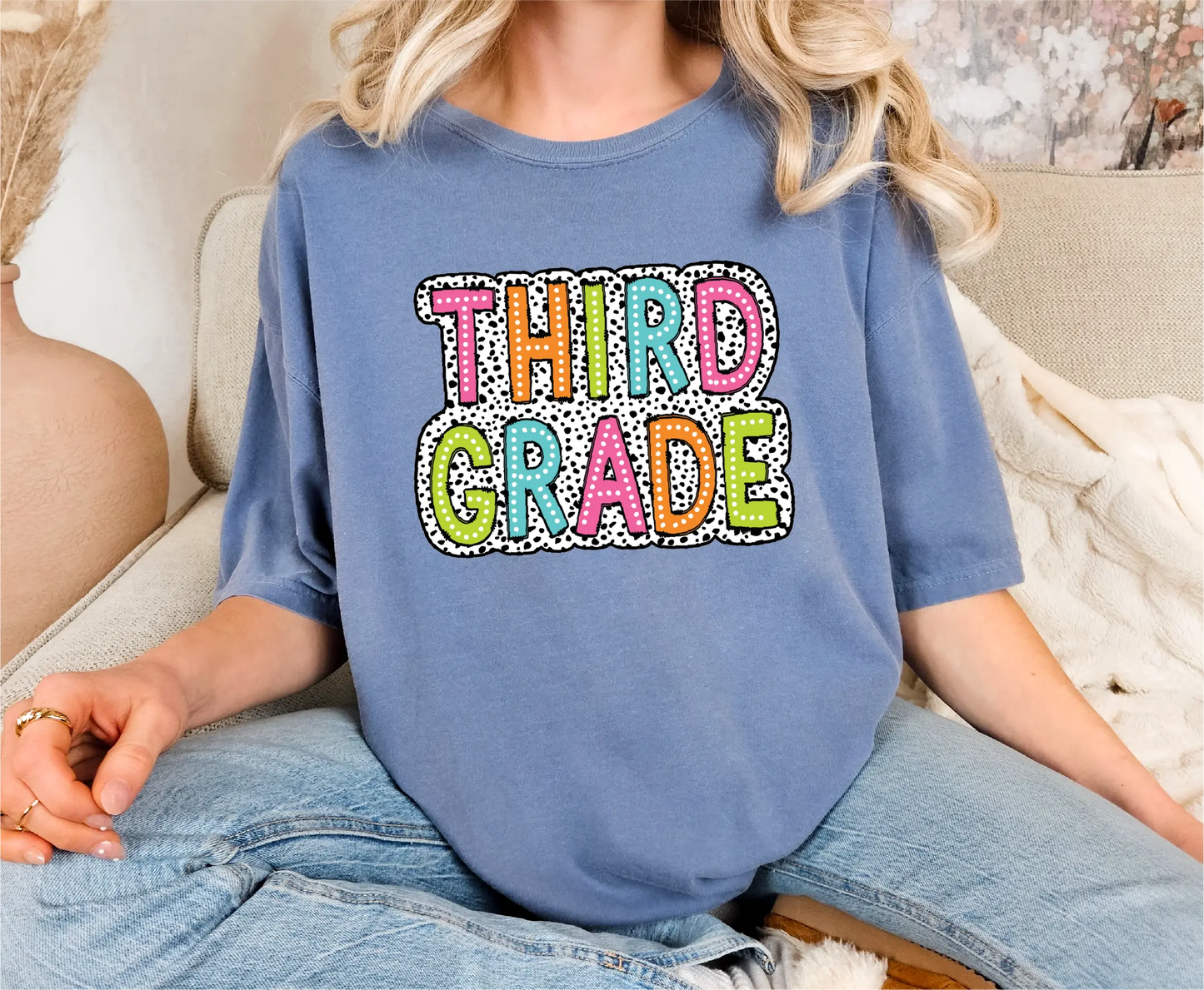 Third Grade Teacher Dalmatian Comfort Colors T-Shirt
