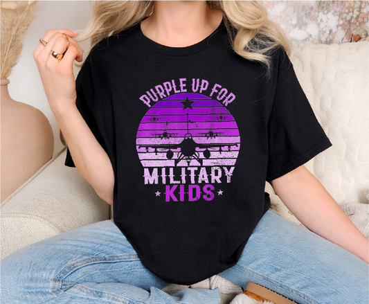 Purple Up For Military Kids Comfort Colors T-Shirt