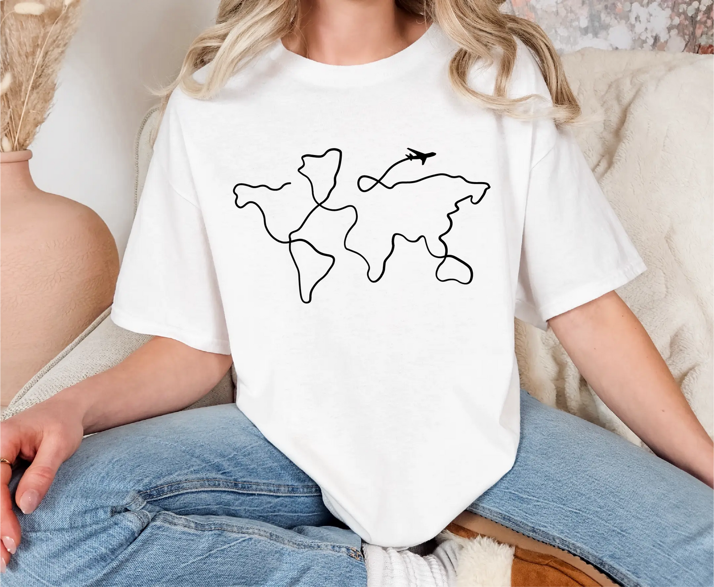 Traveler World Map Comfort Colors T-Shirt