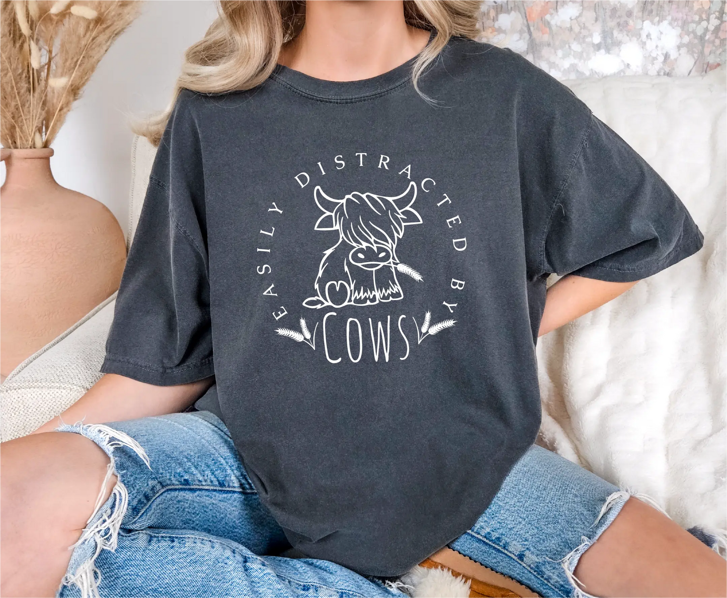 Easily Distracted By Cows Comfort Colors T-Shirt
