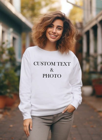 Custom Photo and Text Sweatshirt