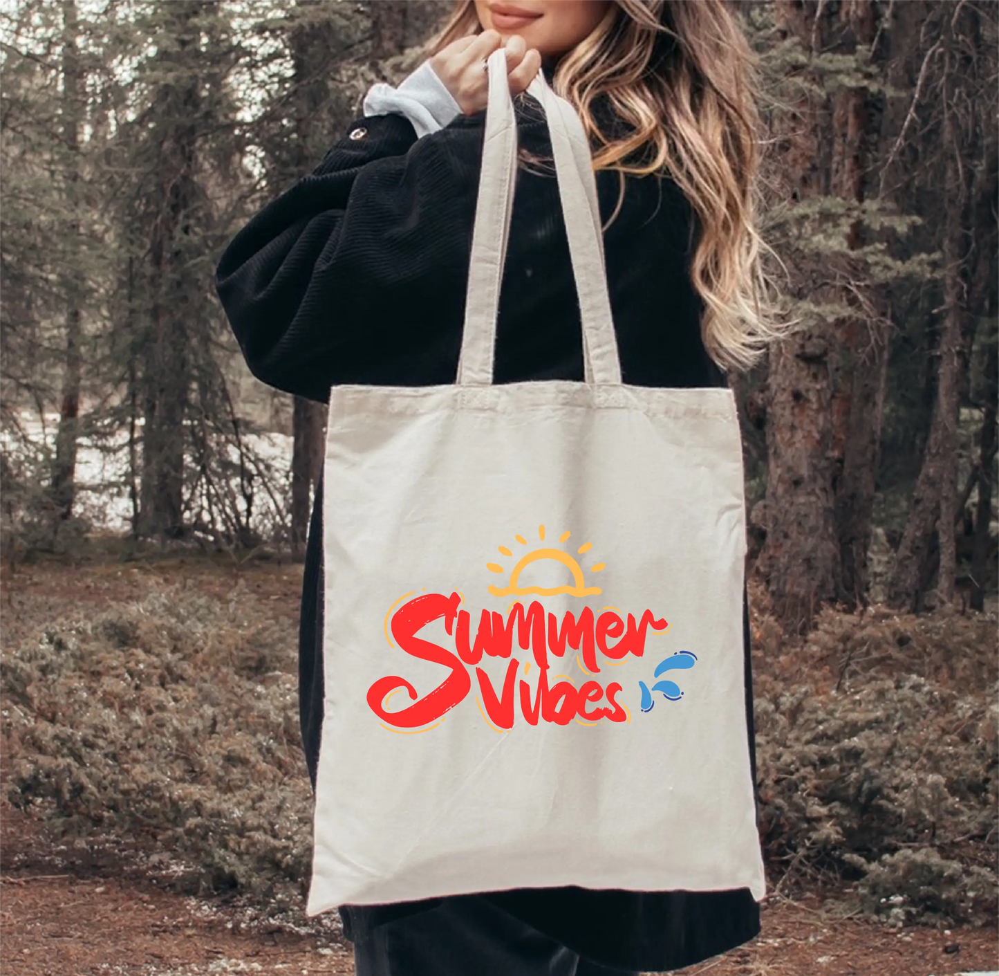 Summer Vibes Canvas Tote Bag