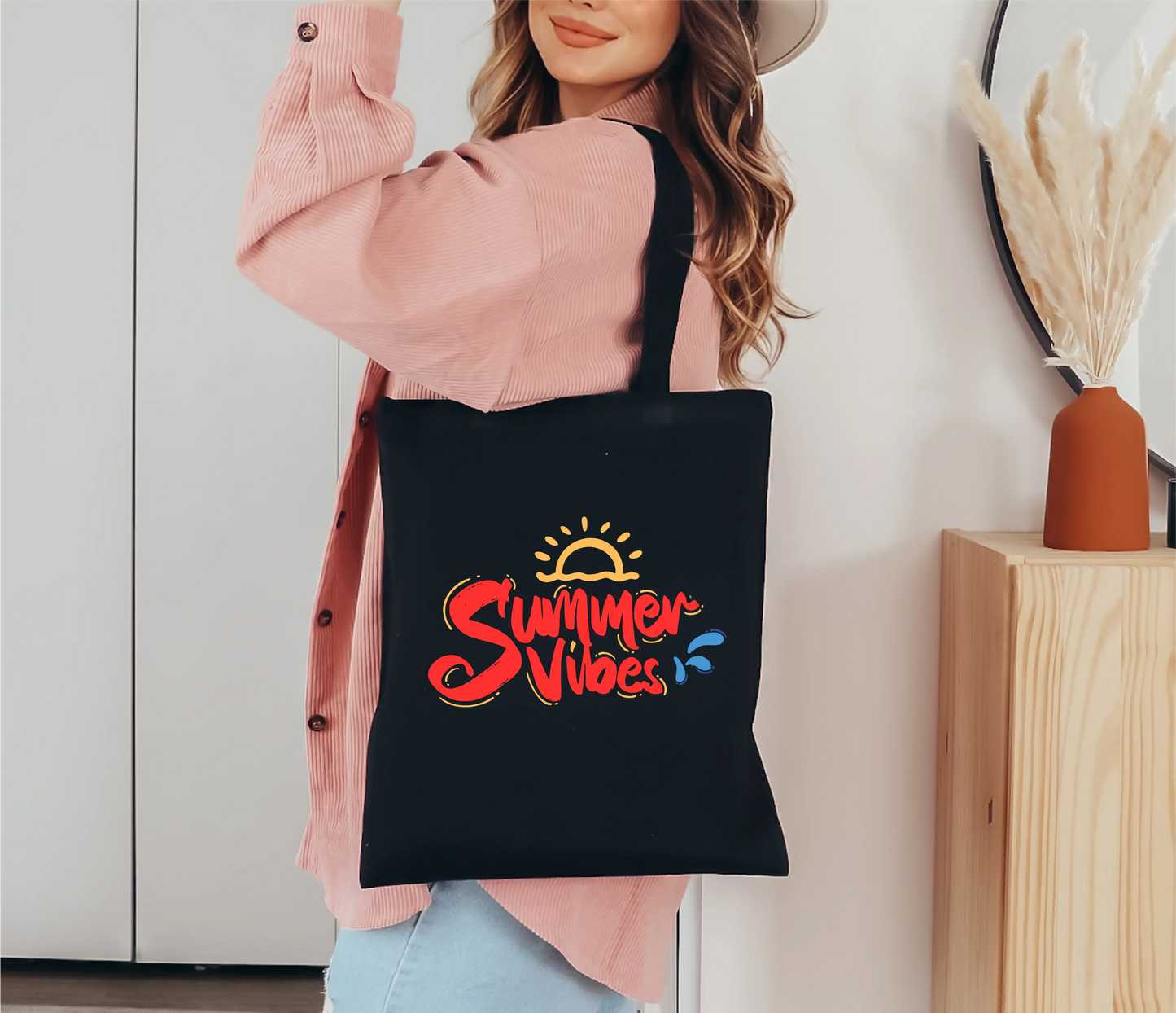 Summer Vibes Canvas Tote Bag