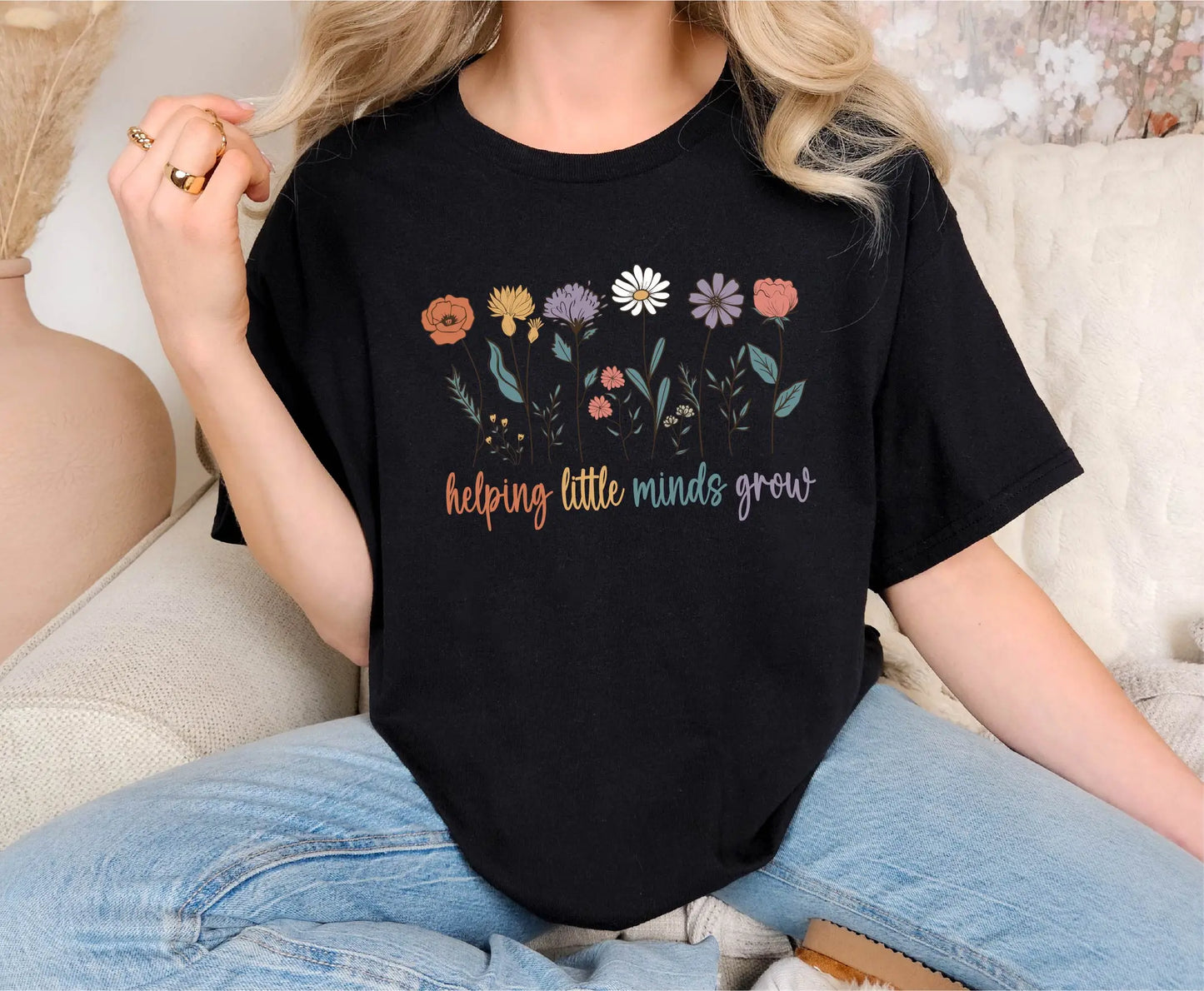 Inspirational Floral Teacher Comfort Colors T-Shirt