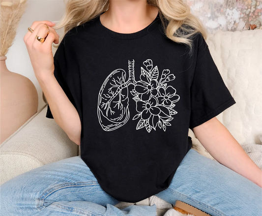 Floral Lungs Comfort Colors T-Shirt