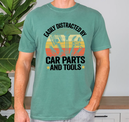 Easily Distracted By Car Parts And Tools Comfort Colors T-Shirt