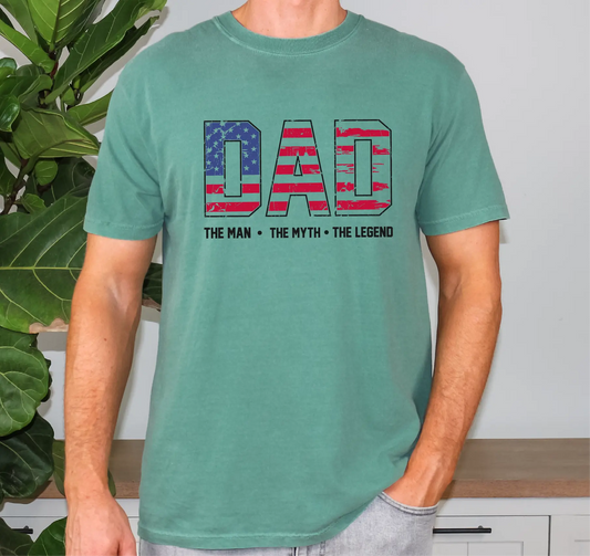 Dad American Flag Comfort Colors T-Shirt