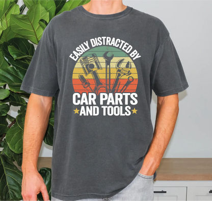 Easily Distracted By Car Parts And Tools Comfort Colors T-Shirt