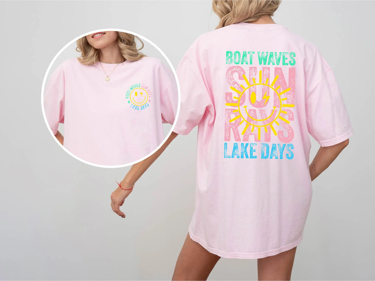 Boat Waves Sun Rays Lake Days Comfort Colors T-Shirt