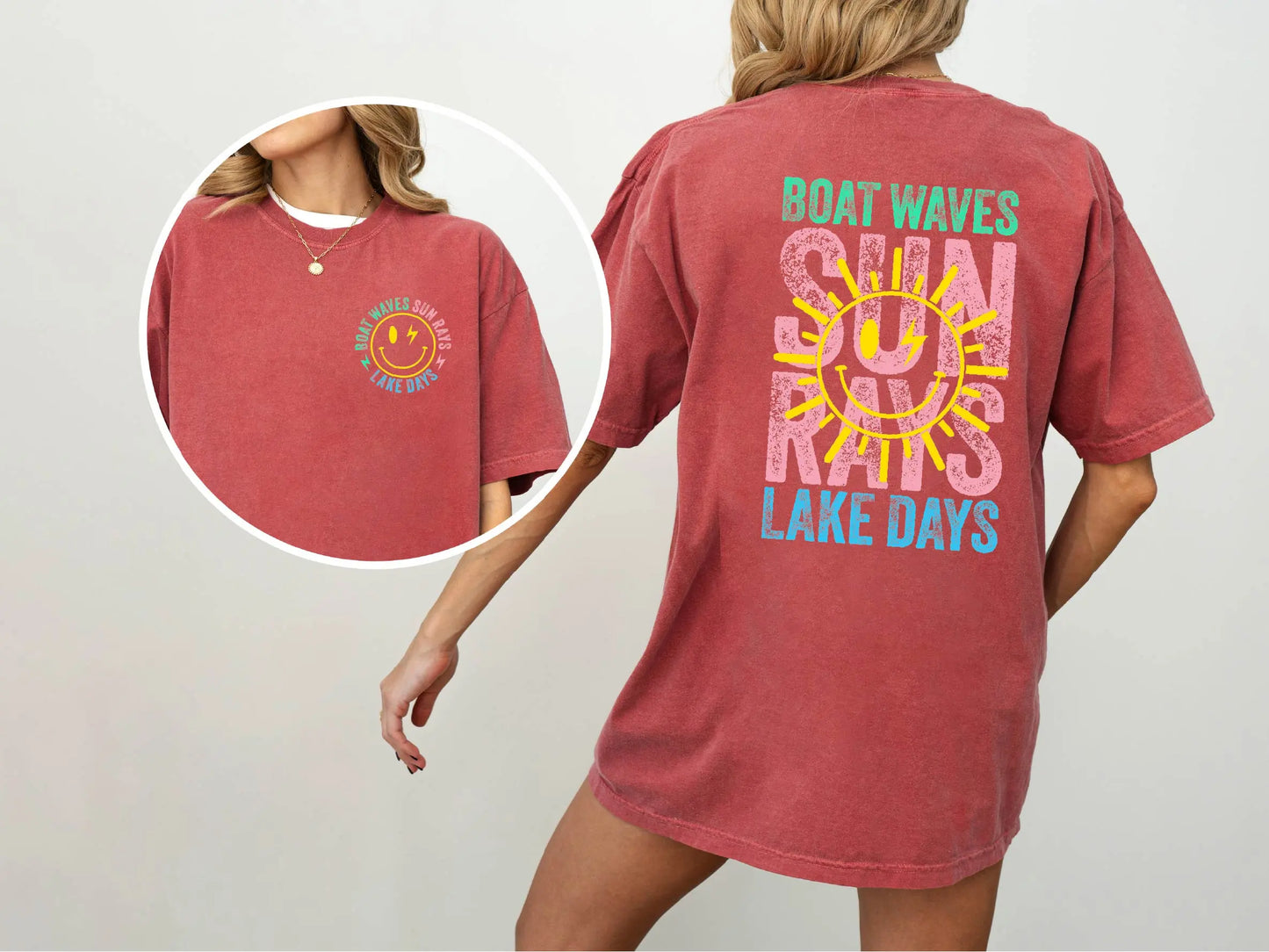 Boat Waves Sun Rays Lake Days Comfort Colors T-Shirt