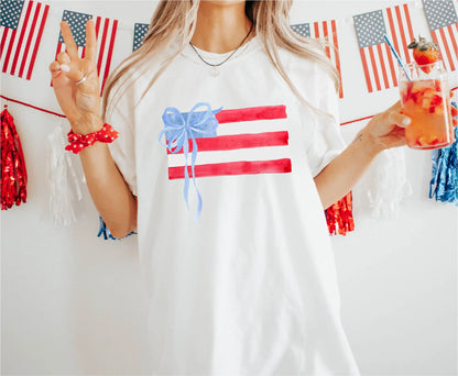 Watercolor American Flag Comfort Colors T-Shirt