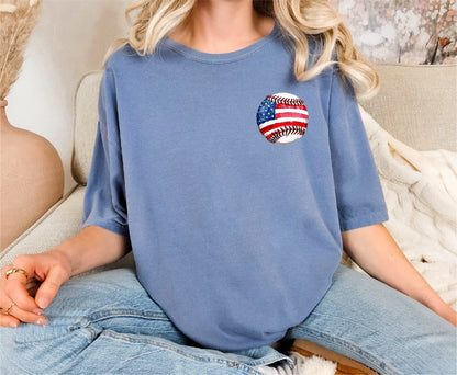 Baseball American Flag Comfort Colors T-Shirt