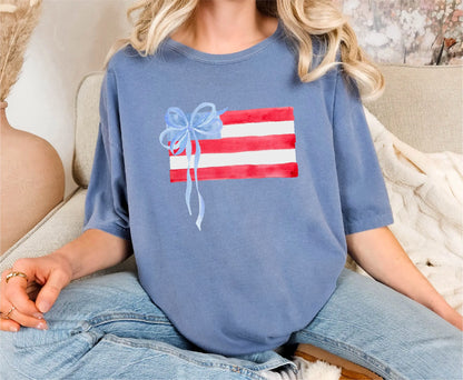 Watercolor American Flag Comfort Colors T-Shirt