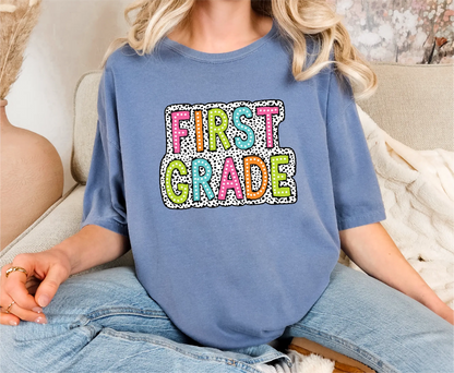 First Grade Teacher Dalmatian Comfort Colors T-Shirt