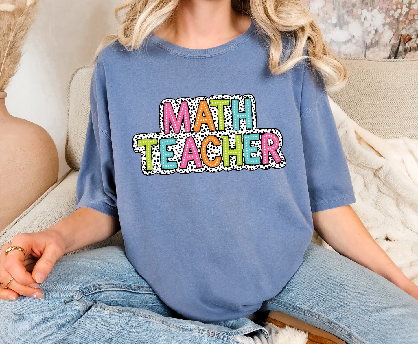 Math Teacher Dalmatian Comfort Colors T-Shirt