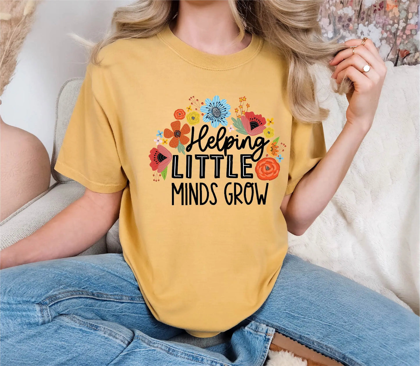 Floral Cute Teacher Comfort Colors T-Shirt