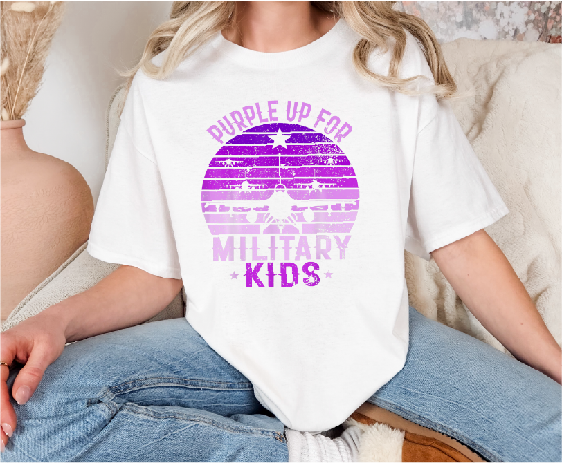 Purple Up For Military Kids Comfort Colors T-Shirt