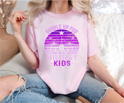 Purple Up For Military Kids Comfort Colors T-Shirt