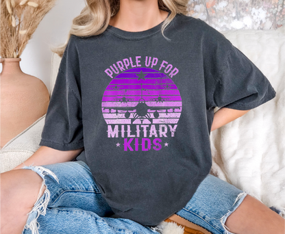 Purple Up For Military Kids Comfort Colors T-Shirt