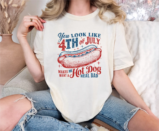 4th of July Hot Dog Comfort Colors T-Shirt