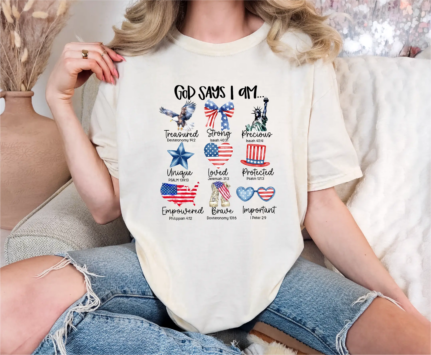 4th Of July God Says I Am Comfort Colors T-Shirt