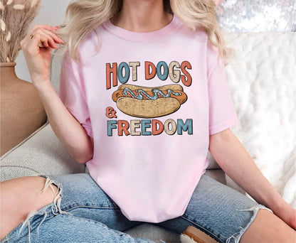 Hot Dogs & Freedom Comfort Colors T-Shirt