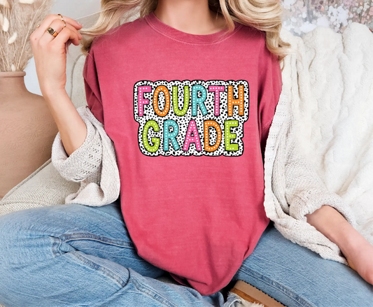 Fourth Grade Teacher Dalmatian Comfort Colors T-Shirt