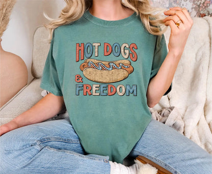 Hot Dogs & Freedom Comfort Colors T-Shirt