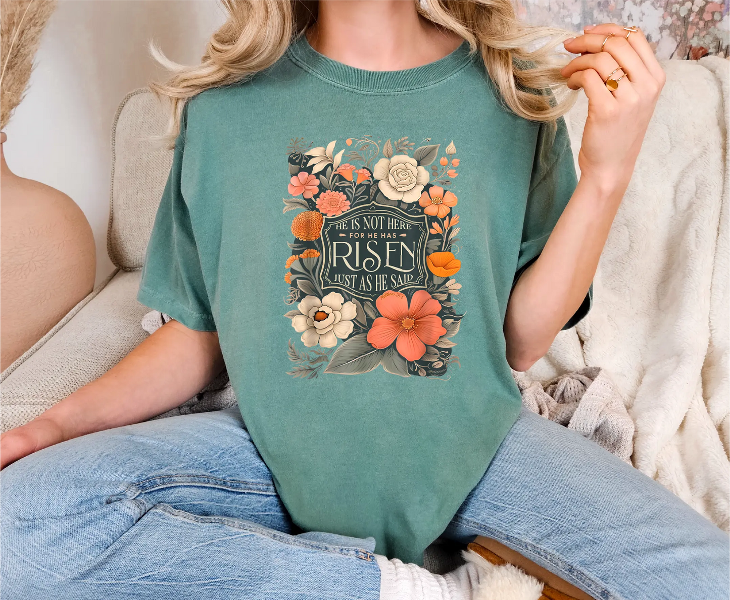 Floral Risen Comfort Colors T-Shirt