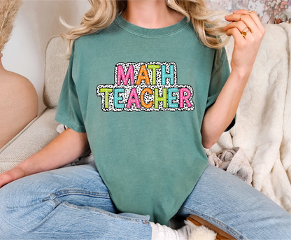 Math Teacher Dalmatian Comfort Colors T-Shirt