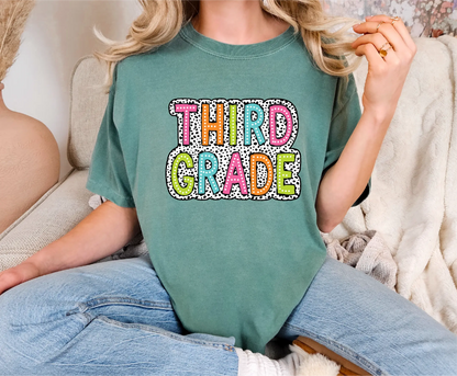 Third Grade Teacher Dalmatian Comfort Colors T-Shirt