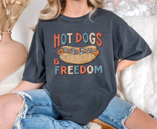 Hot Dogs & Freedom Comfort Colors T-Shirt