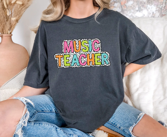 Music Teacher Dalmatian Comfort Colors T-Shirt