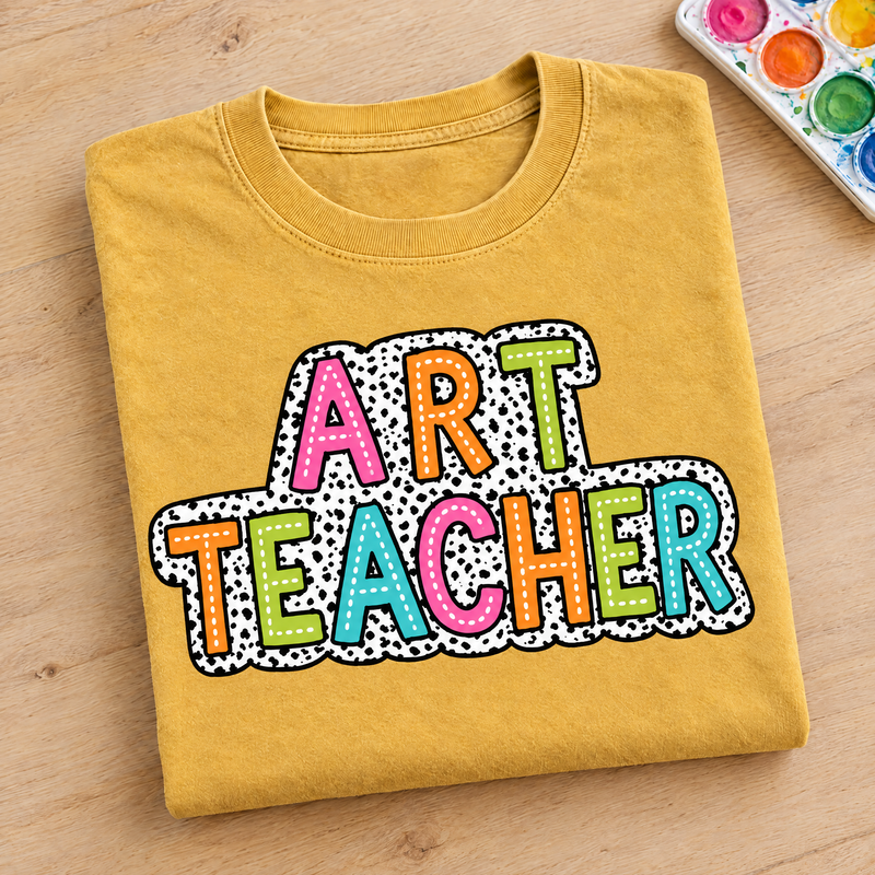 Art Teacher Shirt, Dalmatian Dots Art Teacher Comfort Colors Tee