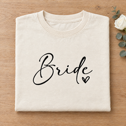 Bride shirt in Natural Ivory Comfort Colors neatly folded