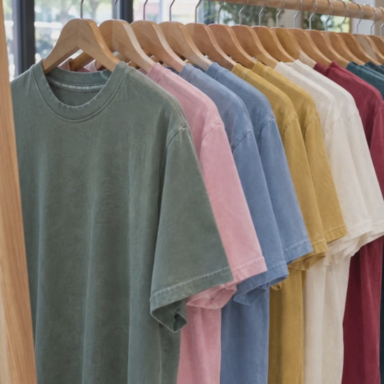 There's No Place Like Las Vegas Comfort Colors shirt video: color rack and try-on by a woman and a man