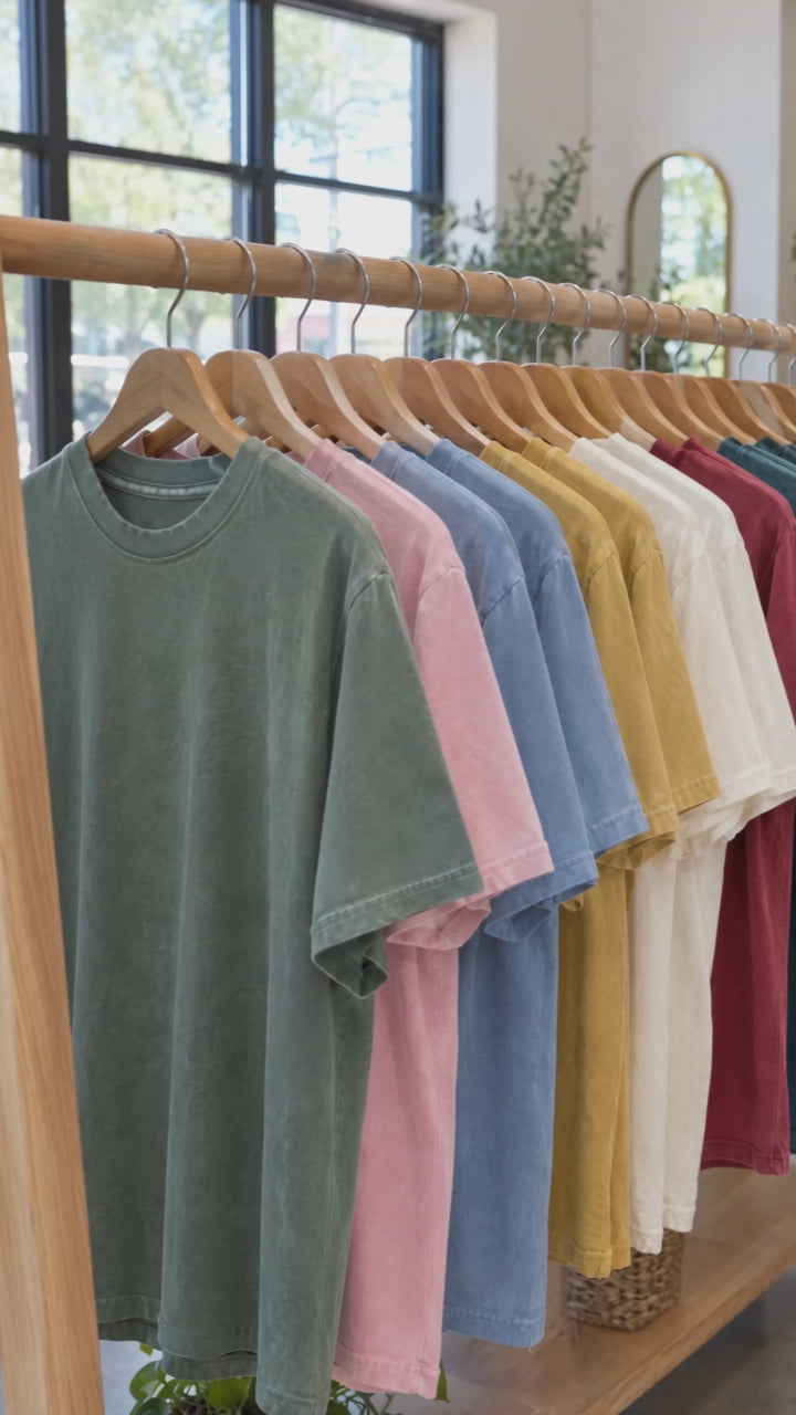 There's No Place Like Las Vegas Comfort Colors shirt video: color rack and try-on by a woman and a man