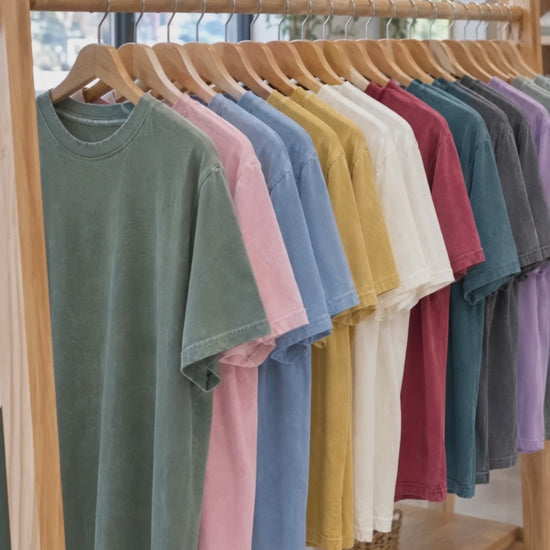 This Is An Outrage Comfort Colors shirt video: color rack and try-on by a woman and a man