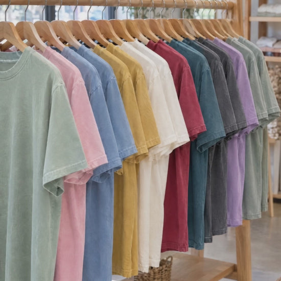 Silly Goose pregnancy Comfort Colors shirt video: color rack and try-on by two moms to be