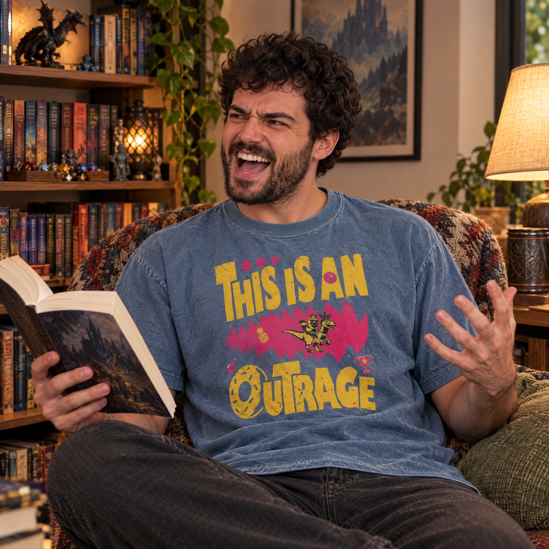 This Is An Outrage Shirt, Funny Bookish Fantasy Reader Comfort Colors Tee